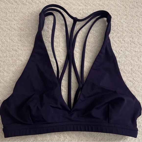 Lululemon Athletica navy Strappy Sports Bra sz 4 removable pads - Picture 2 of 8